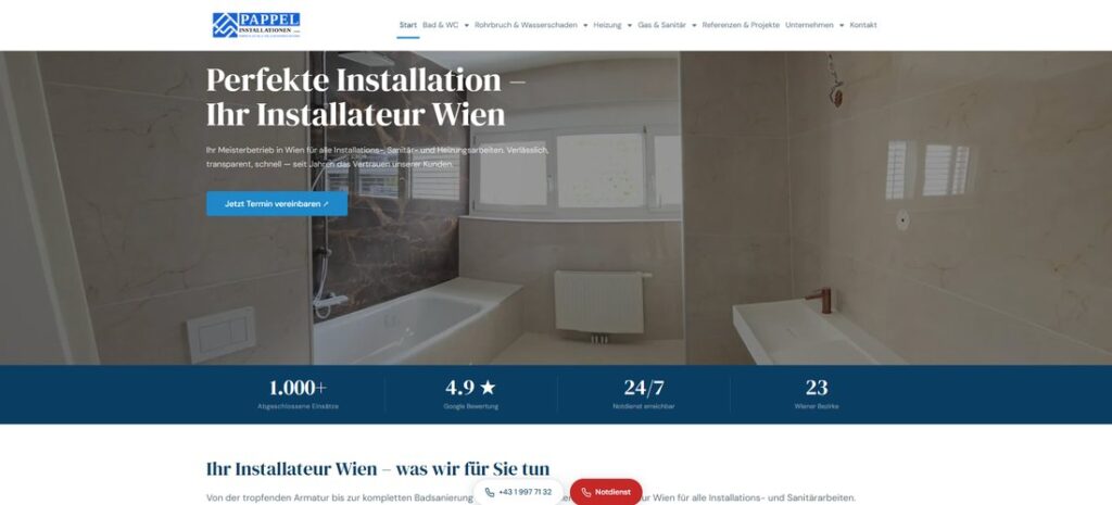 Website Pappel Installationen